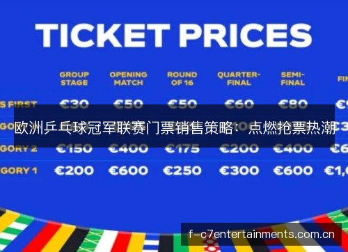 欧洲乒乓球冠军联赛门票销售策略:点燃抢票热潮 欧洲乒乓球冠军联赛门票销售策略:点燃抢票热潮